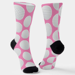 Hübsches Rosa und Weißer Golf Ball drucken Socken