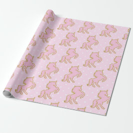 Hübsches rosa Unicorns-Verpackungs-Papier Geschenkpapier