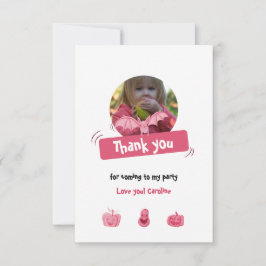 Hübsches Rosa & Weiß Halloween Geburtstag. Custom Dankeskarte