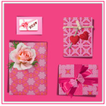 Hübsches rosa Wrapping Paper Flat Sheet Set 3