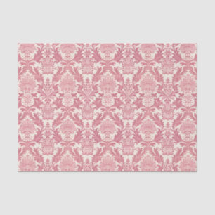 Hübsches rosa Zierdamastmuster Seidenpapier