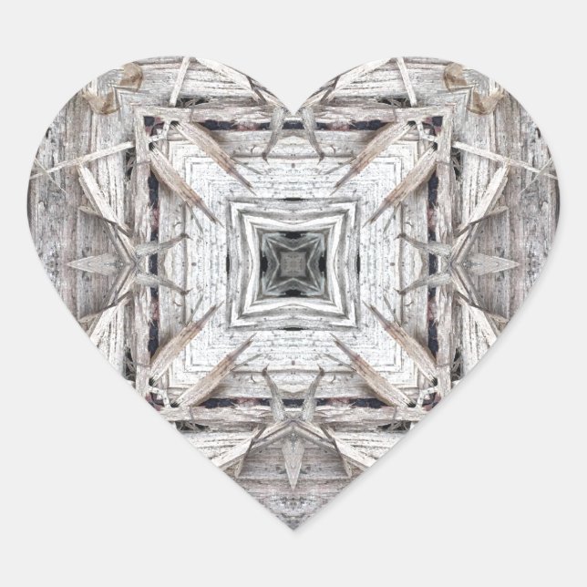 Hübsches rosafarbenes Aztekemuster Inspiriert Must Herz-Aufkleber (Vorderseite)