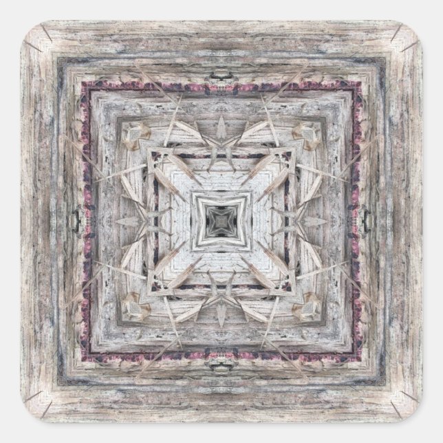 Hübsches rosafarbenes Aztekemuster Inspiriert Must Quadratischer Aufkleber (Vorderseite)