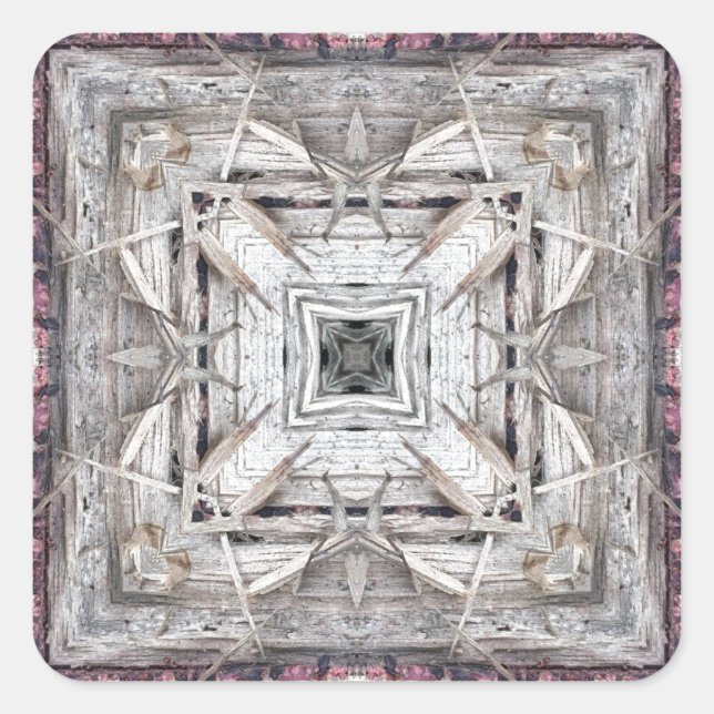 Hübsches rosafarbenes Aztekemuster Inspiriert Must Quadratischer Aufkleber (Vorderseite)