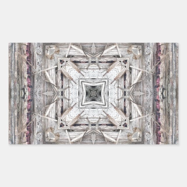 Hübsches rosafarbenes Aztekemuster Inspiriert Must Rechteckiger Aufkleber (Vorderseite)