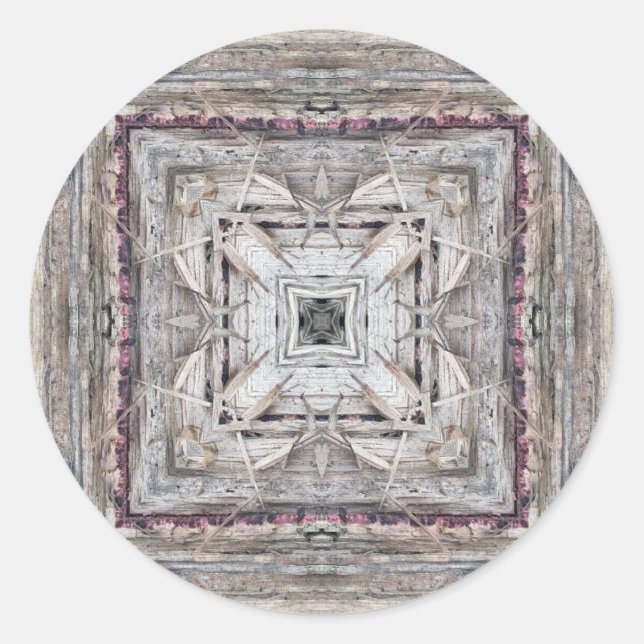 Hübsches rosafarbenes Aztekemuster Inspiriert Must Runder Aufkleber (Vorderseite)