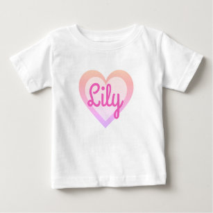 Hübsches rosafarbenes Herz, individualisierbare Ge Baby T-shirt