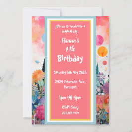 Hübsches rosafarbenes Schloss Einladung