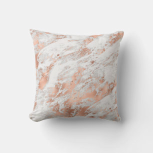 Hübsches Roségold Weiß Glitzer Marmor Kissen
