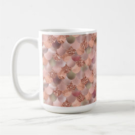 Hübsches Rosen-Goldmeerjungfrau-Monogramm Kaffeetasse