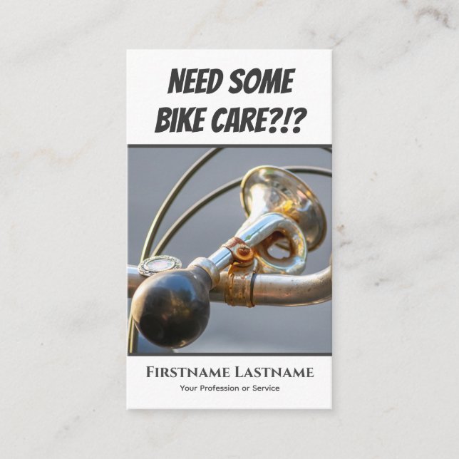 Hübsches rostiges Bike-Horn für Fahrradreparaturlä Visitenkarte (Vorderseite)