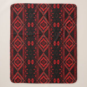 Hübsches rot-schwarzes indianisches Muster Sherpadecke