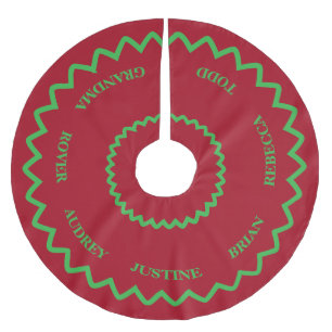 Hübsches Rot- und Grünes Baumrock mit Namen Polyester Weihnachtsbaumdecke