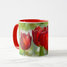 Hübsches Rotes Tulip Blume Art Tasse Cup