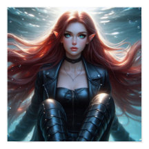 Hübsches rothaariges Elf-Mädchen mit durchdringend