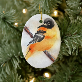 Hübsches Rotkehlchen-Aquarell-Weihnachten Keramik Ornament