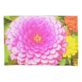 Hübsches Round Pink Zinnia im Sommergarten Kissenbezug
