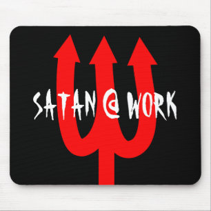 Hübsches Satan-Mauspad mit roter Teufel-Gabel Mousepad