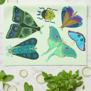 Hübsches Schmetterling- und Motten-Küchenhandtuch Geschirrtuch