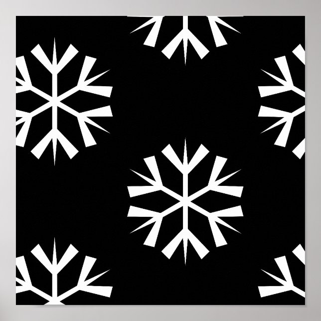 hübsches SCHNEEFLOCKEN-Musterdesign | Poster (Vorne)