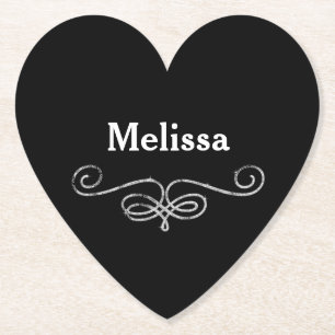 Hübsches Schwarz und Silber Untersetzer