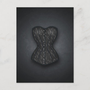 Hübsches Schwarzes Korsett Postkarte