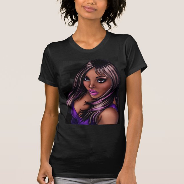 Hübsches schwarzes Mädchen T-Shirt (Vorderseite)