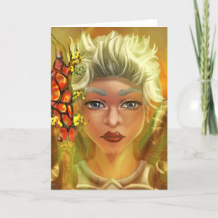 HÜBSCHES SCI FI FANTASY GIRL, BLANK GREETCARD FEIERTAGSKARTE