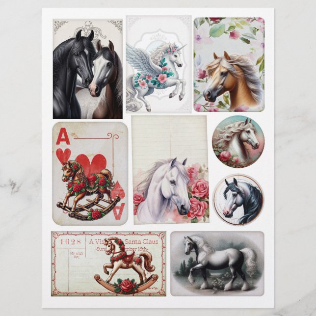 Hübsches Set des vermischten Pferdegefühls Ephemer (Vorderseite)