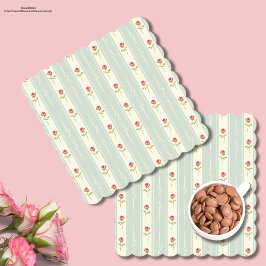 Hübsches Shabby Chic Niedliches Blumenmuster in bl Untersetzer