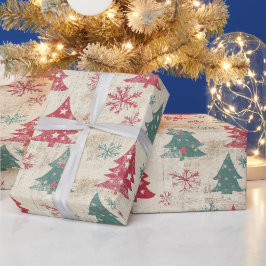 Hübsches Shabby Chic Weihnachtsbaum Geschenkpapier