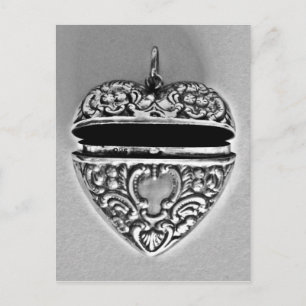 Hübsches Silberherz Postkarte