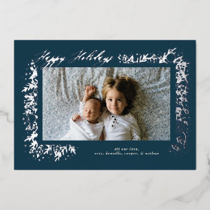 Hübsches Silver Nostalgie Folien Feiertagskarte