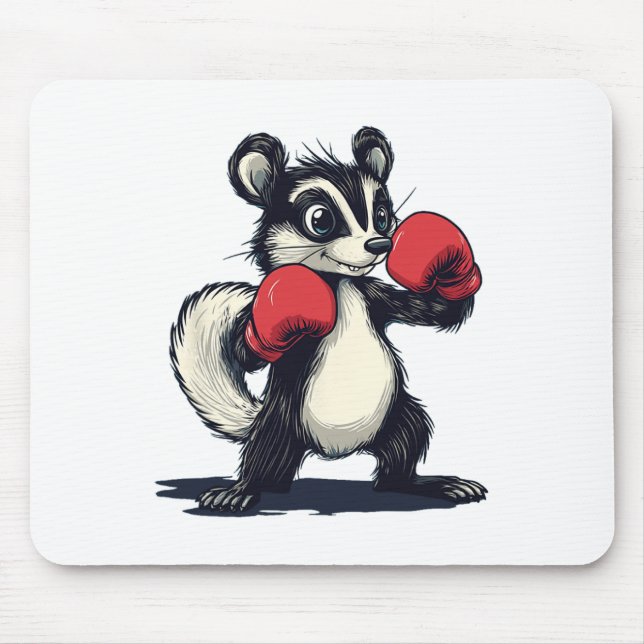Hübsches Skunk-Kostüm mit Boxen-Mitten Mousepad (Vorne)