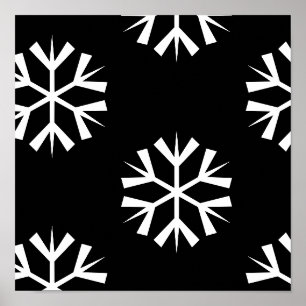 hübsches SNOWFLAKE-Musterdesign   Poster