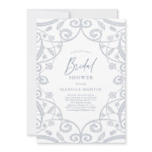 Hübsches Soft Dusty Blue Silver Floral Brautparty