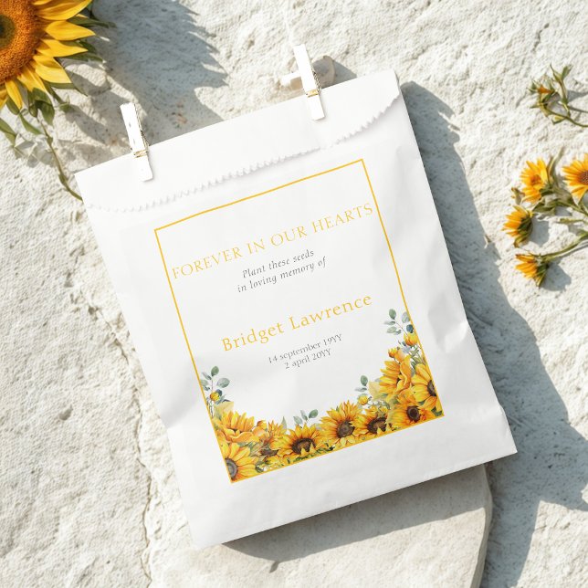 Hübsches Sonnenblumen-Begräbnis-Samenpäckchen Geschenktütchen (Von Creator hochgeladen)