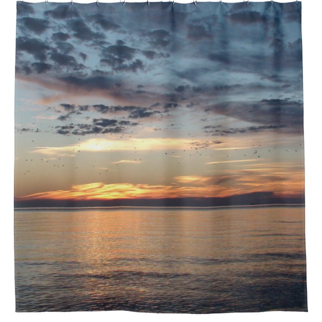 Hübsches Sonnenuntergangsbild am Duschvorhang (Vorderseite)