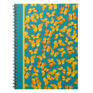 Hübsches SpiralNotebook, Goldene Schmetterlinge au Notizblock
