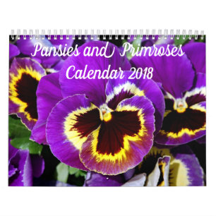 Hübsches Stiefmütterchen und Primeln Kalender