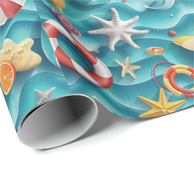 Hübsches Strand-Muschel-Muster Geschenkpapier (Rolleneckpunkt)