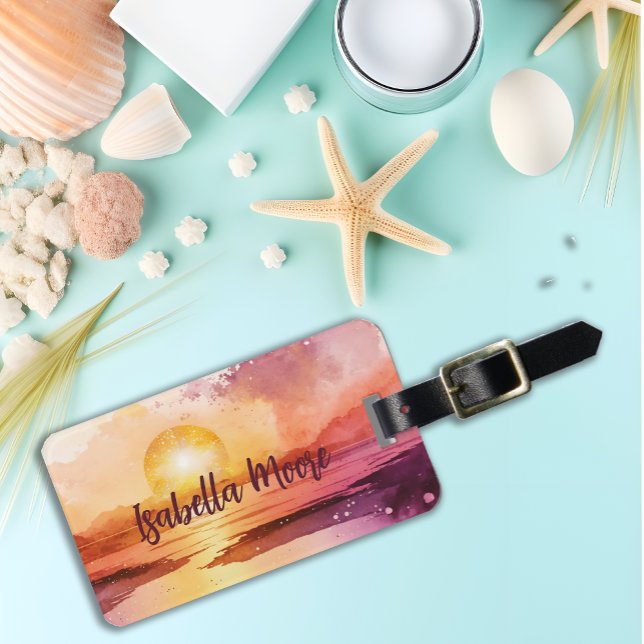 Hübsches Sunset Beach Thema Personalisiert Gepäckanhänger (Von Creator hochgeladen)