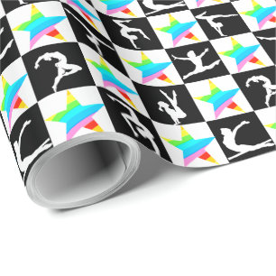 HÜBSCHES SUPER STAR GYMNASTICS WRAPPPAPIER GESCHENKPAPIER
