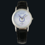 Hübsches Taurus Astrologie Zeichen Personalisiert Armbanduhr<br><div class="desc">Diese hübsche,  personalisierte lila und Lavendel Taurus Uhr zeigt Ihr astrologisches Zeichen aus dem Zodiac in einem schönen Funkeln wie die Sternbilder. Passen Sie dieses niedliche Astrologie-Symbol Armbanduhr-Geschenk mit Ihrem Namen in einem wunderschönen kursiven Skript für jemanden mit einem Ende April oder Anfang Mai Geburtstag.</div>