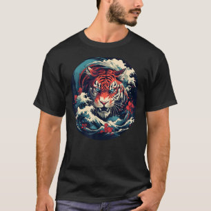 Hübsches Tigergesicht im japanischen Stil für groß T-Shirt