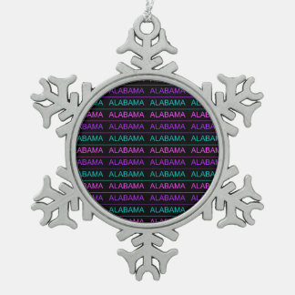 Hübsches Tri Farbiges Alabama Schneeflocken Zinn-Ornament