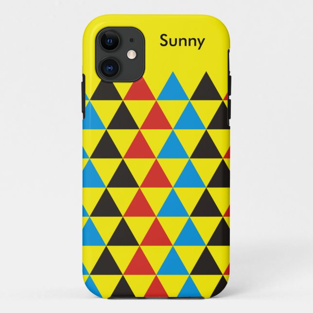 Hübsches Triangle-Muster schwarz blau + Ihre Idee Case-Mate iPhone Hülle (Rückseite)