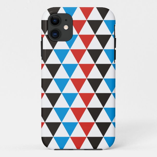 Hübsches Triangle-Muster schwarz blau + Ihre Idee Case-Mate iPhone Hülle (Rückseite)