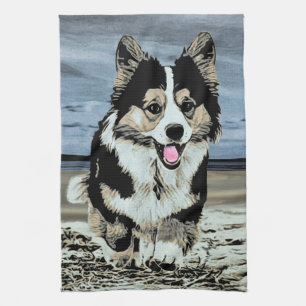 Hübsches Tricolor Walisercorgi-Tuch Handtuch