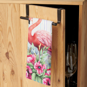 Hübsches tropisches Flamingo Geschirrtuch